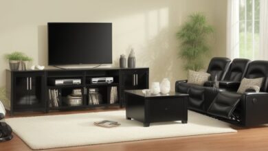 black media console