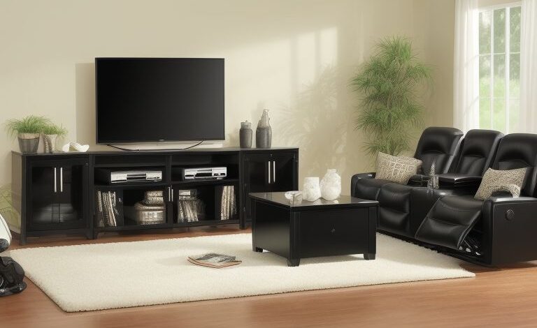 black media console